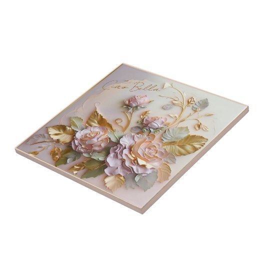 Carreau Pastel Sculpture Rose (Côté)