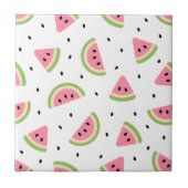 Carreau Pastèque rose, Graines de pastèque, Motif d'été (Devant)