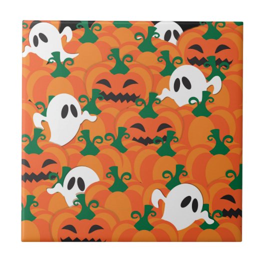 Carreau Patch Citrouille Haunted Halloween Ghosts (Devant)