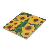 Carreau Patch de tournesol jaune Peinture Trivet (Côté)