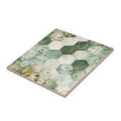 Carreau Patchwork botanique hexagonal vintage (Côté)