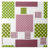 Carreau Patchwork brun vert pois dos blanc (Devant)