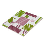 Carreau Patchwork brun vert pois dos blanc (Côté)