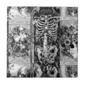 Carreau Patchwork, collage de crâne (Devant)