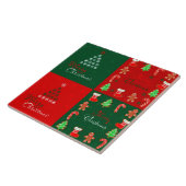 Carreau Patchwork de Joyeux Noël en le vert et le rouge (Côté)