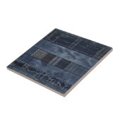 Carreau Patchwork en denim indigo rustique (Côté)