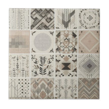 Patchwork géométrique Oatmeal feuille vintage