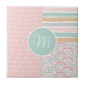 Carreau Patchwork Hearts Rainbows - Monogram Carrelage cér (Devant)
