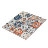 Carreau Patchwork marocain - Boho Blue, Red & Gold (Côté)
