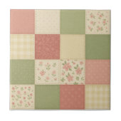 Carreau Patchwork rose vert Quilt Rustique Agritourisme Fl (Devant)