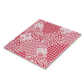 Carreau Patchwork rouge et blanc rustique (Côté)