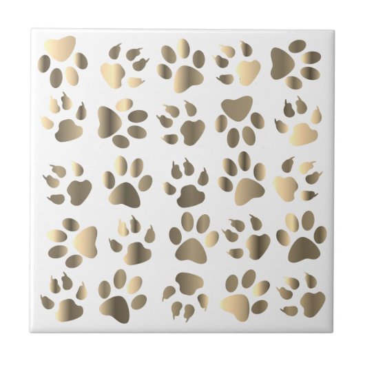 Carreau Pâtes Chien Animal Taupe Beige Carrelage or (Devant)