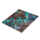 Carreau Patina de cuivre dépoli Damas (Côté)