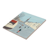 Carreau Patinage sur glace à Amsterdam en hiver (Côté)