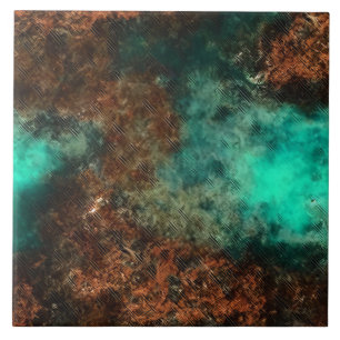 Carreau Patine Cuivre Turquoise Rouille
