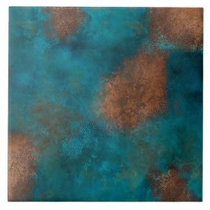 Carreau Patine Cuivre Turquoise Rouille