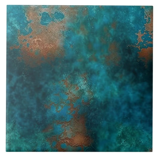Carreau Patine Cuivre Turquoise Rouille (Devant)