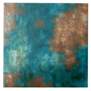 Carreau Patine Cuivre Turquoise Rouille