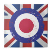 Carreau Patiné Mod Target sur l'effet soie Union Jack (Devant)