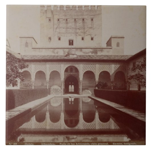 Carreau Patio de los Arrayanes, Alhambra, c.1875-80 (sépia (Devant)