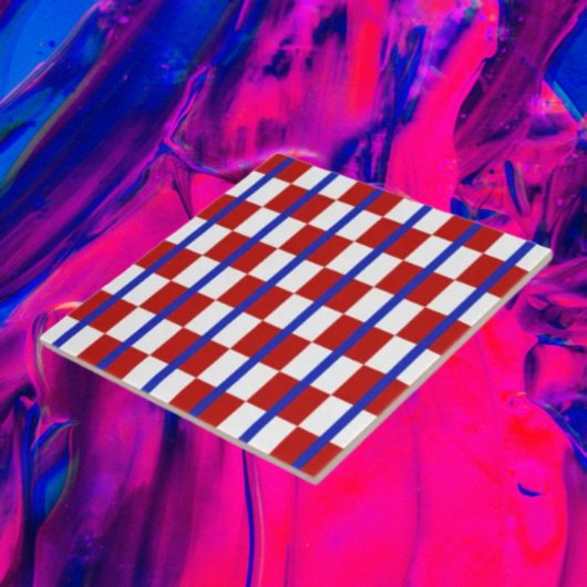 Carreau Patriotic Checkerboard Ceramic Tile