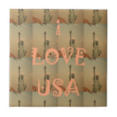Carreau Patriotic Pop Art : "I Love USA" Graphisme Art Des (Devant)