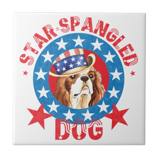 Carreau Patriotique Cavalier Roi Charles Spaniel (Devant)