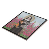 Carreau Patron de Saint Gertrude de chats Aquarelle fronti (Côté)