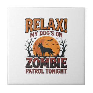 Carreau Patrouille de chien zombie conception de chemise H
