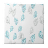 Carreau Pattern Blue & Gray Leaves (Devant)