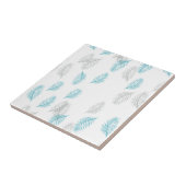 Carreau Pattern Blue & Gray Leaves (Côté)