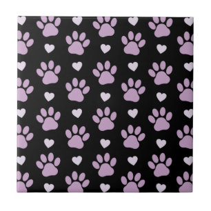 Carreau Pattern of paws, Dog paws, Lilac paws, Hearts