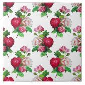 Carreau Pattern with Red, White and Pink Roses, (Devant)