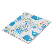 Carreau Patterson monogram bleu de Whale (Côté)