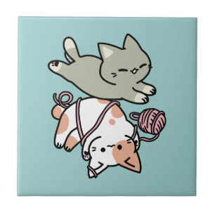 Carreau Pattounes et Jeux – Illustration de Chat Adorable