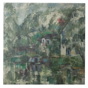 Carreau Paul Cezanne   au bord de l'eau, C. 1890 (huile o