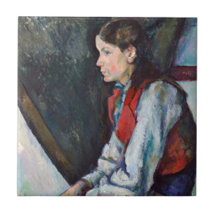 Carreau Paul Cezanne - Garçon au gilet rouge