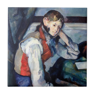 Carreau Paul Cézanne - Garçon au gilet rouge