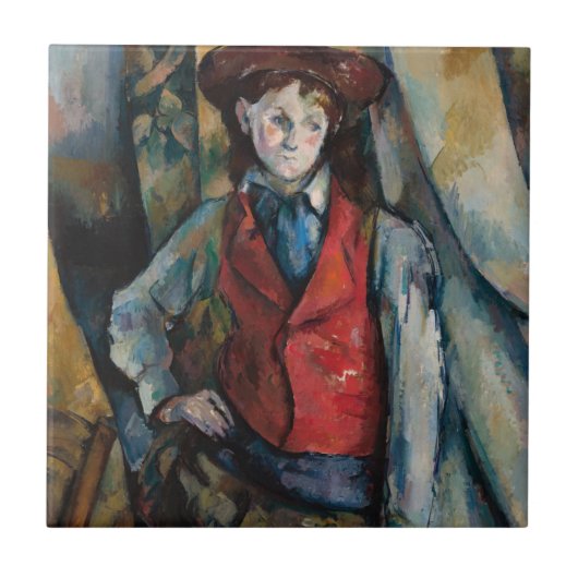 Carreau Paul Cezanne - Garçon dans la veste rouge (Devant)