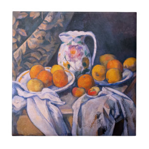 Carreau Paul Cezanne - Nature morte avec rideau