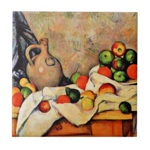 Carreau Paul Cezanne peinture, Rideau, Jug et Fruit