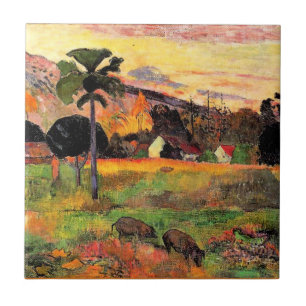 Carreau Paul Gauguin, célèbre peinture, Viens ici,
