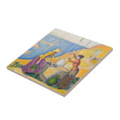 Carreau Paul Signac - Femmes au puits (Côté)