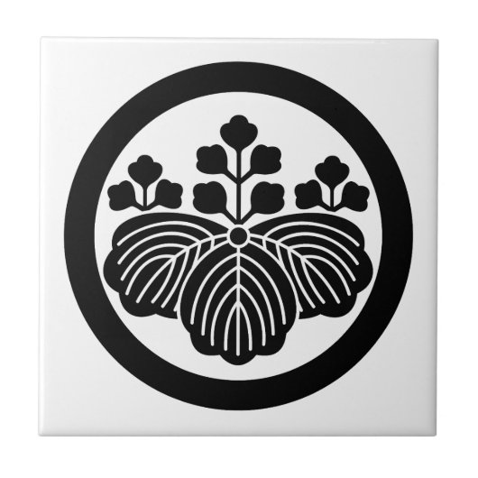 Carreau Paulownia avec 5-3 fleurs en cercle (Devant)