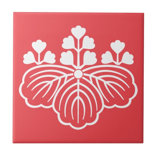 Carreau paulownia ombragée avec 5-3 fleurs (Devant)