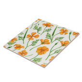 Carreau Pavot de Californie, fleurs d'été, orange wil (Côté)