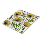 Carreau Pavot jaune et coccinelle (Côté)