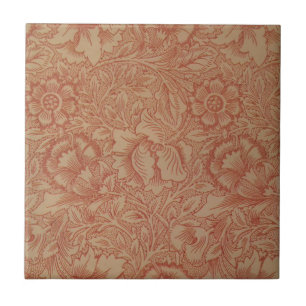 Carreau Pavot rose (par William Morris) (Motif Vintage)