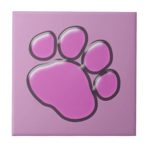 Carreau Paw à chien en plastique, Paw à imprimer - Noir ro