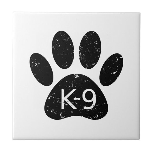 Carreau Paw Chien en Perdu Grunge K-9 (Devant)